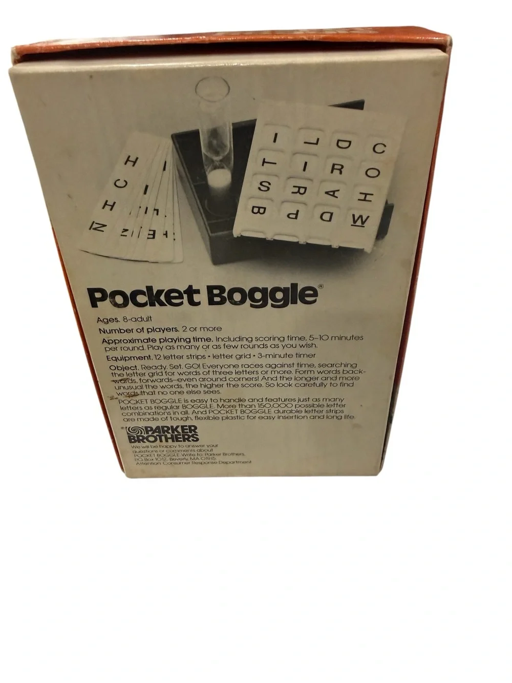 Parker Brothers Pocket  Boggle Portable 3 minute Word Game  with Instructions